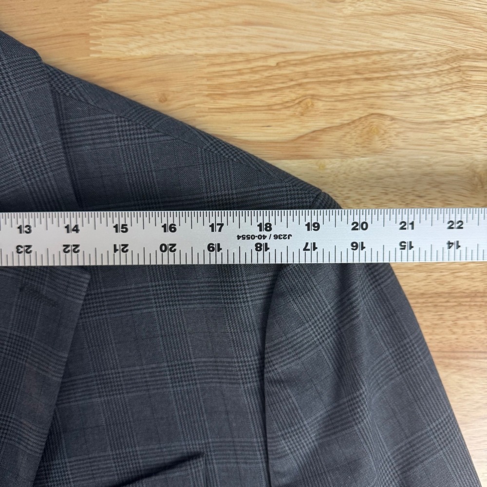 Banana Republic Men 46 Regular Gray Glen Plaid Slim Fit Sport Coat Blazer Jacket - Picture 7 of 11